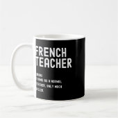 フランス語教師の定義Tシャツ 初登校日 コーヒーマグカップ (左)