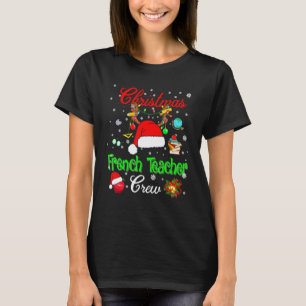 フランス語教師クルー クリスマス サンタ帽子 トナカイ T Tシャツ
