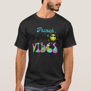 フランス語教師先生ビーズグルービーレトロ70年代学校 Tシャツ