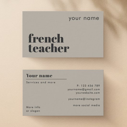 フランス語教師 第二言語 名刺