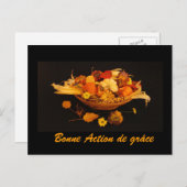 フランス語: 幸せな感謝祭 シーズンポストカード (正面/裏面)