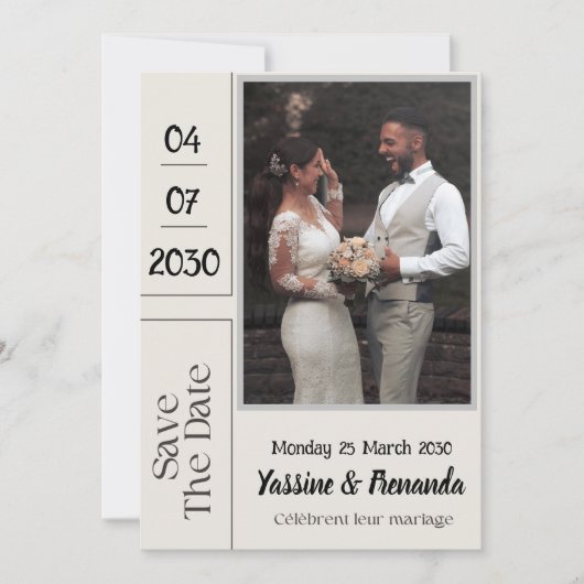 フランス語 結婚式 招待状 (正面)