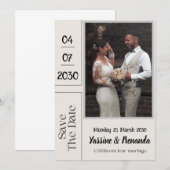 フランス語 結婚式 招待状 カード (正面/裏面)