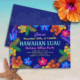 フランス語: Hawaiian Luau Office Party Hibiscus Invitat 招待状