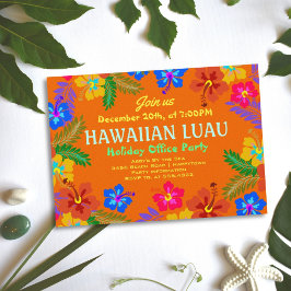 フランス語: Hawaiian Luau Office Party Hibiscus Invitat 招待状