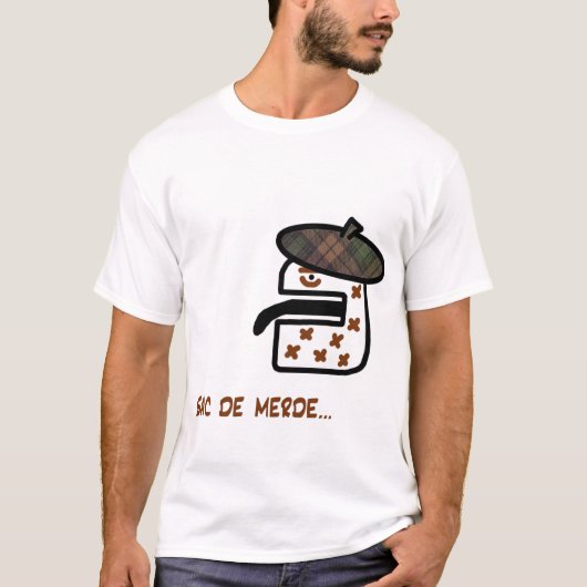 フランス語、sac de merde tシャツ (正面)