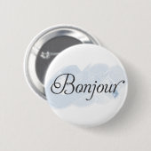 フランス語Bonjour 缶バッジ (正面&裏面)