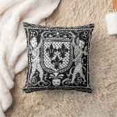フランス語Medieval Fleur de Lys Crest クッション (ブランケット)