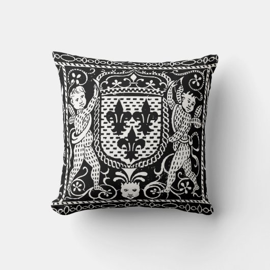フランス語Medieval Fleur de Lys Crest クッション (正面)