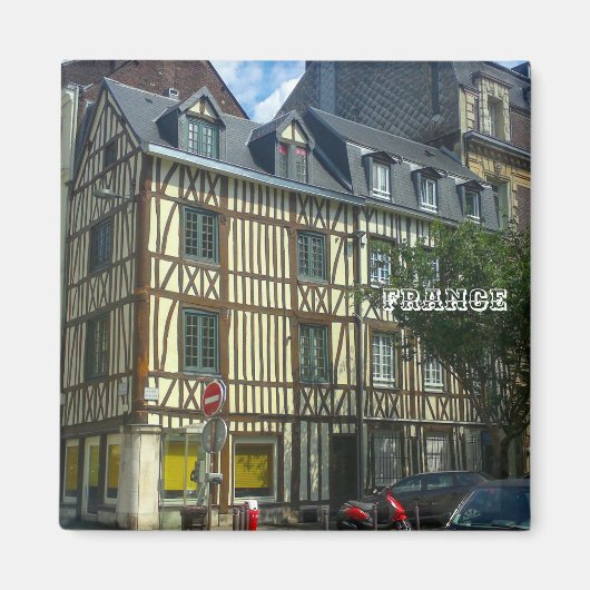 フランス通りシティスケープ古い建物建築 マグネット (正面)