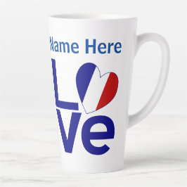 フランス青LOVE ギア フラグ カスタマイズ カフェラテマグ