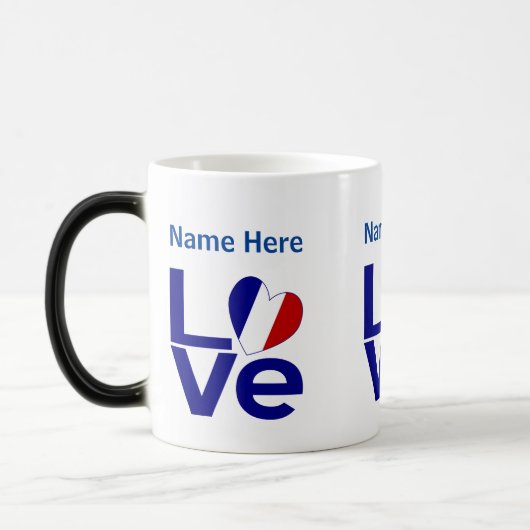 フランス青LOVE ギア フラグ カスタマイズ モーフィングマグカップ (左)