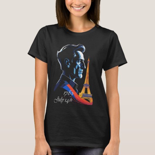 フランス革命記念日 1789年7月14日 Tシャツ (正面)