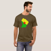フランス領ギニアの旗の地図 Tシャツ (正面フル)