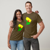 フランス領ギニアの旗の地図 Tシャツ (ユニセックス)