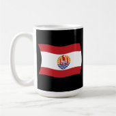 フランス領ポリネシアの旗マグカップ コーヒーマグカップ (左)
