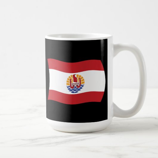 フランス領ポリネシアの旗マグカップ コーヒーマグカップ (右)