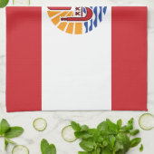 フランス領ポリネシアの旗 キッチンタオル (折り畳み)