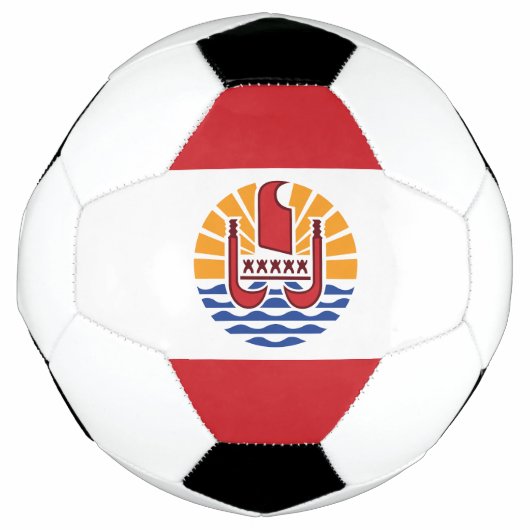 フランス領ポリネシアの旗 サッカーボール (正面)