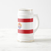 フランス領ポリネシアの旗 ビールジョッキ (正面右)