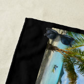 フランス領ポリネシアの熱帯ビーチの郵便はがき ビーチタオル (インサイチュ)