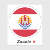 フランス領ポリネシア国旗ステッカー シール (シート)