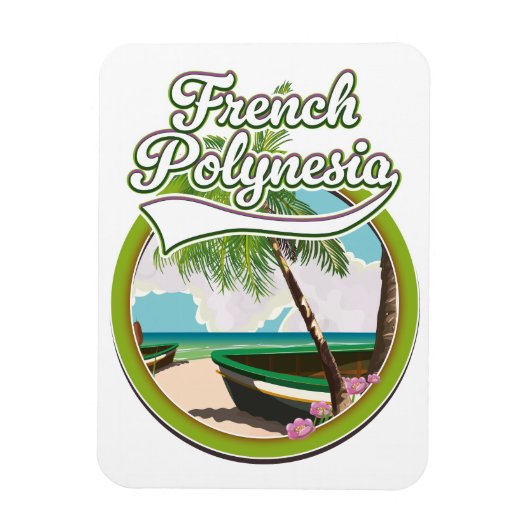 フランス領ポリネシア旅行ロゴ. マグネット (縦)