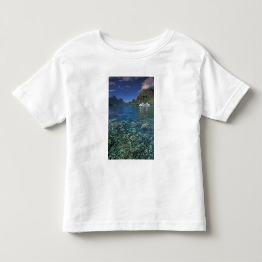 フランス領ポリネシア、モーレア島。クック湾。クルーズ船 トドラーTシャツ (正面)