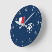 フランス領南方・南極地域 ラウンド壁時計 (傾斜)