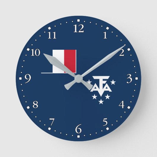 フランス領南方・南極地域 ラウンド壁時計 (正面)