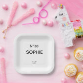 フランス風おしゃれな30歳の誕生日パーティー ペーパープレート (パーティー)
