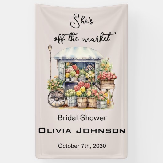 フランス風のマーケットスタイルのブライズシャワー 横断幕 (縦)
