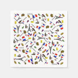 フランス風デザインの紙ナプキン スタンダードカクテルナプキン