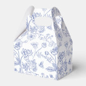 フランス風ブルー&ホワイトビクトリアンスタイルのブライダルシャワー フェイバーボックス (裏面サイド)