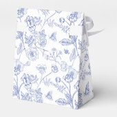 フランス風ブルー&ホワイトビクトリアンスタイルのブライダルシャワー フェイバーボックス (裏面サイド)