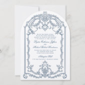 フランス風青花オルナートバロック式結婚式招待状 招待状 (正面)