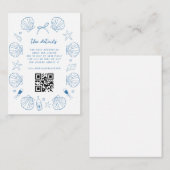 フランス風 手描きの nautical coastal ウェディング 詳細情報カード エンクロージャーカード (正面/裏面)