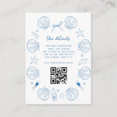 フランス風 手描きの nautical coastal ウェディング 詳細情報カード エンクロージャーカード (正面)