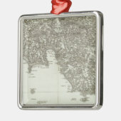 フランス2の刻まれた地図 メタルオーナメント (左)