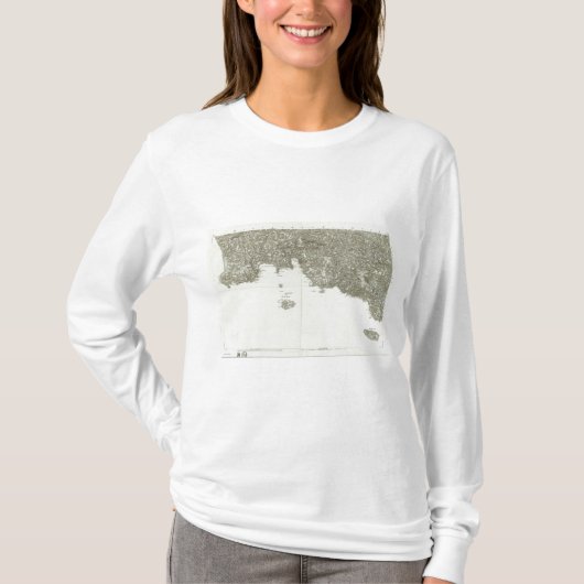 フランス2の刻まれた地図 Tシャツ (正面)