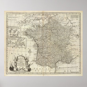 フランス2の地図 ポスター