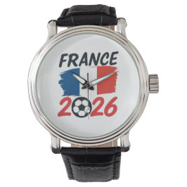 フランス2026サッカーサポーターデザインフラッグカラー 腕時計
