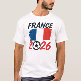 フランス2026サッカー・ファン・デザイン国旗の色 Tシャツ