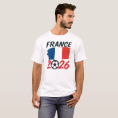 フランス2026サッカー・ファン・デザイン国旗の色 Tシャツ (正面フル)