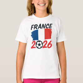フランス2026サッカー・ファン・デザイン国旗の色 Tシャツ
