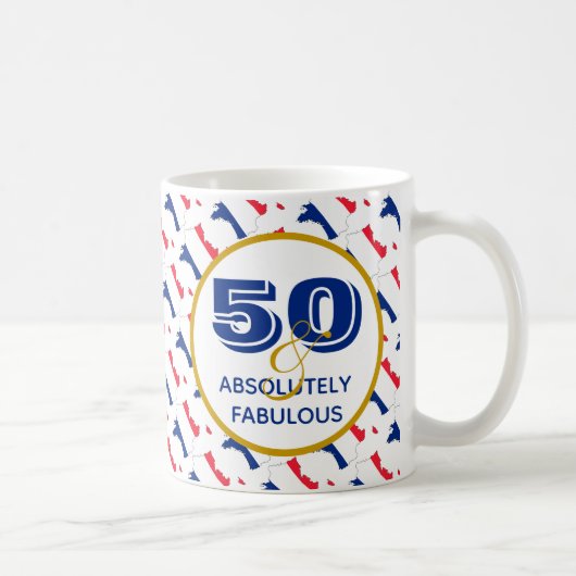 フランス50と素晴らしい誕生日 コーヒーマグカップ (右)