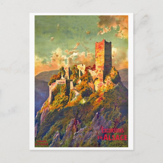 フランス,アルザスのエクスカーション,ヴィンテージ旅行 ポストカード (正面)