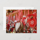 フランス、アルザス、コルマール。クリスマス市場 シーズンポストカード (正面/裏面)