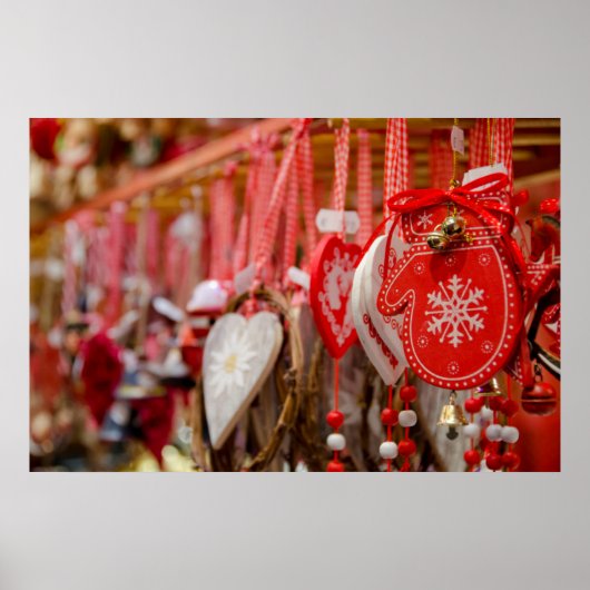 フランス、アルザス、コルマール。クリスマス市場 ポスター (正面)