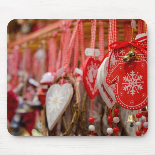 フランス、アルザス、コルマール。クリスマス市場 マウスパッド (正面)